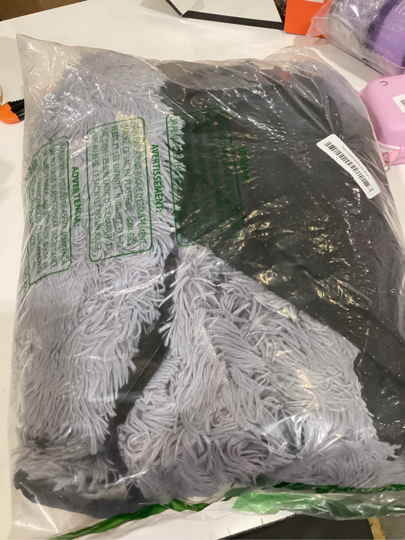 Condition photo showing Good Condition for bean bag cover (no filler) soft faux fur stuffed animal bean bag storage, fluffy plush bean bag chair cover washable, comfy bean bag covers for adults kids teens l for adult dark grey (cover only)