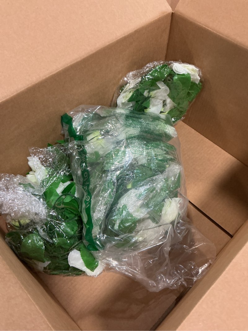 Condition photo showing Good Condition for 10PCS Fake Rose Garland, 7.5Ft Artificial Vines Flowers Hanging Rose Vine for Table Wedding Backdrop Arch Wall Party Mantle Festival Decor (Light White)