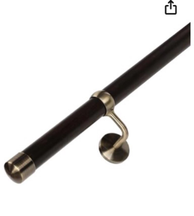 rothley wooden handrails for indoor stairs: 3.3ft wood hand railings with metal alloy brackets wall 