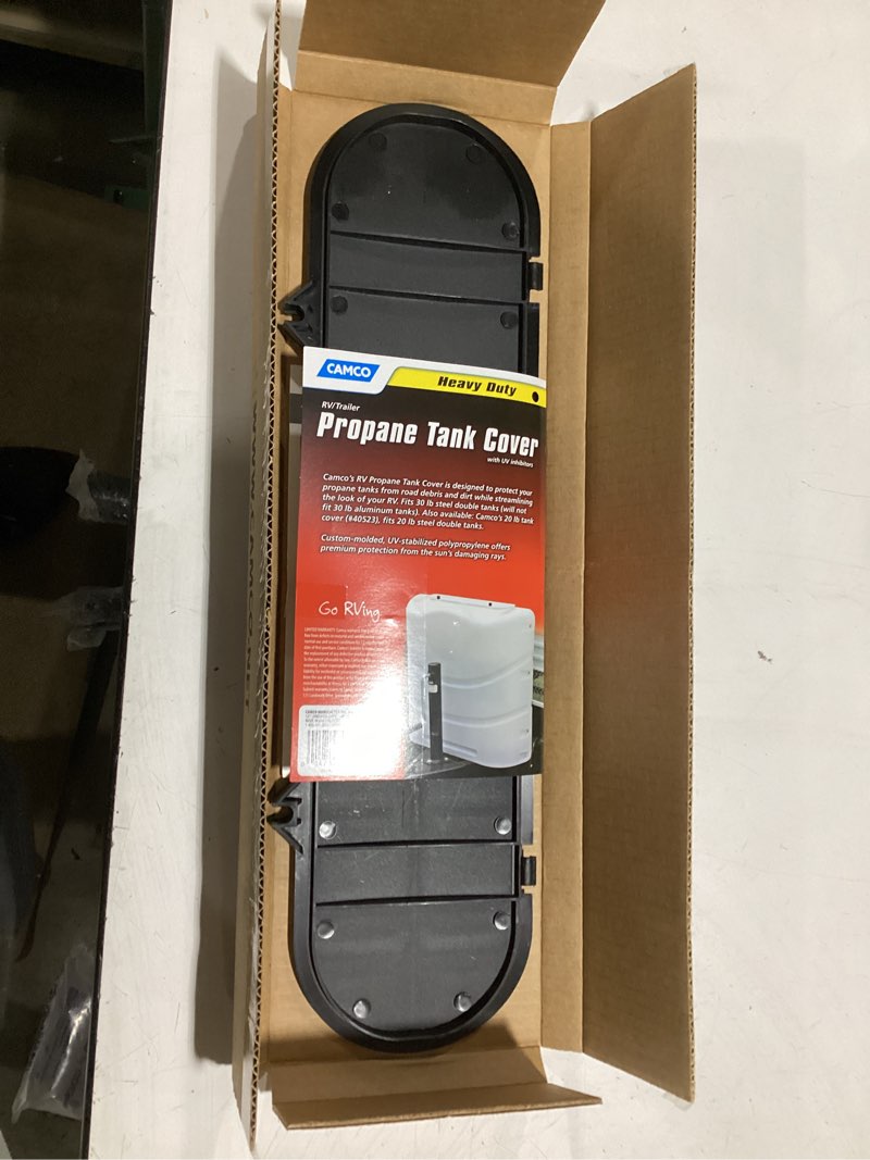 Condition photo showing New/Like New for camco 40549 replacement cap kit propane tank cover (black) standard packaging black new style