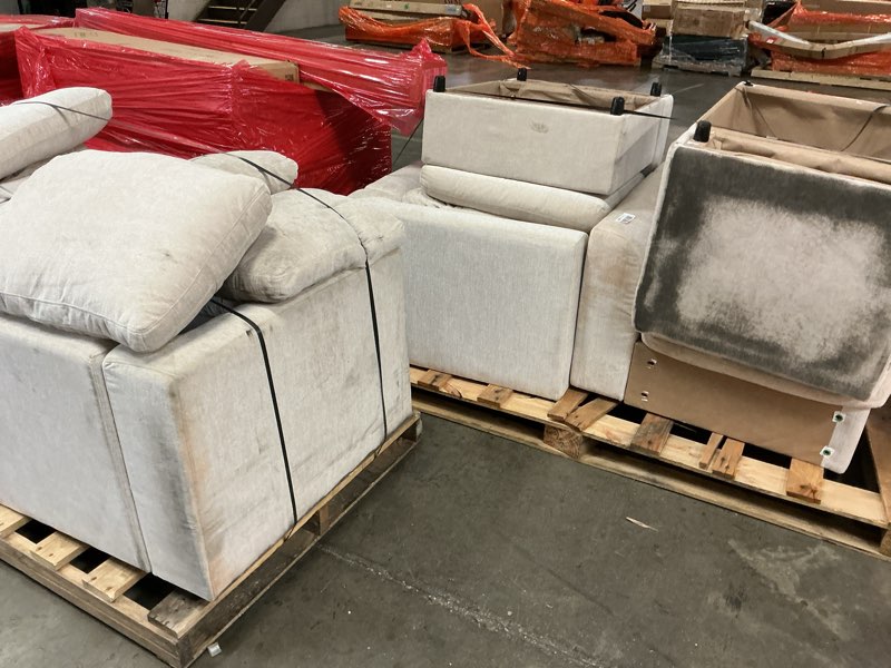 Condition photo showing As Is for 5-Seat Modular Corner Lounger Sectional
