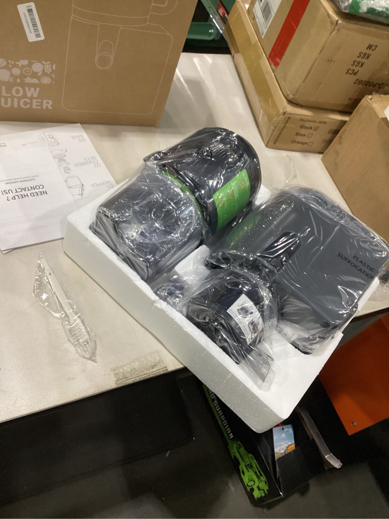 Condition photo showing New/Like New for Cold Press Juicer Machines with 6.5\" Large Feed Chute, Juicer for Whole Vegetables & Fruits, High Juice Yield (Black)-not tested