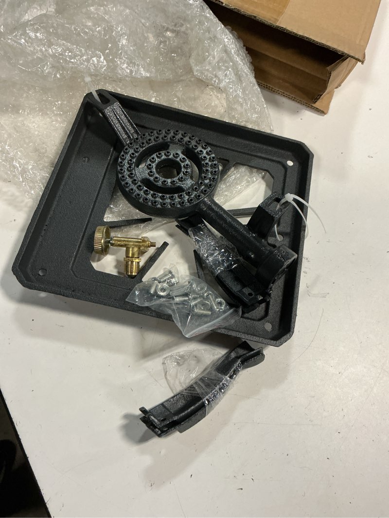 Condition photo showing Good Condition for portable gas stove, iron propane camping stoves lpg gas cooker, outdoor stove for bbq,15000 btu camping stove