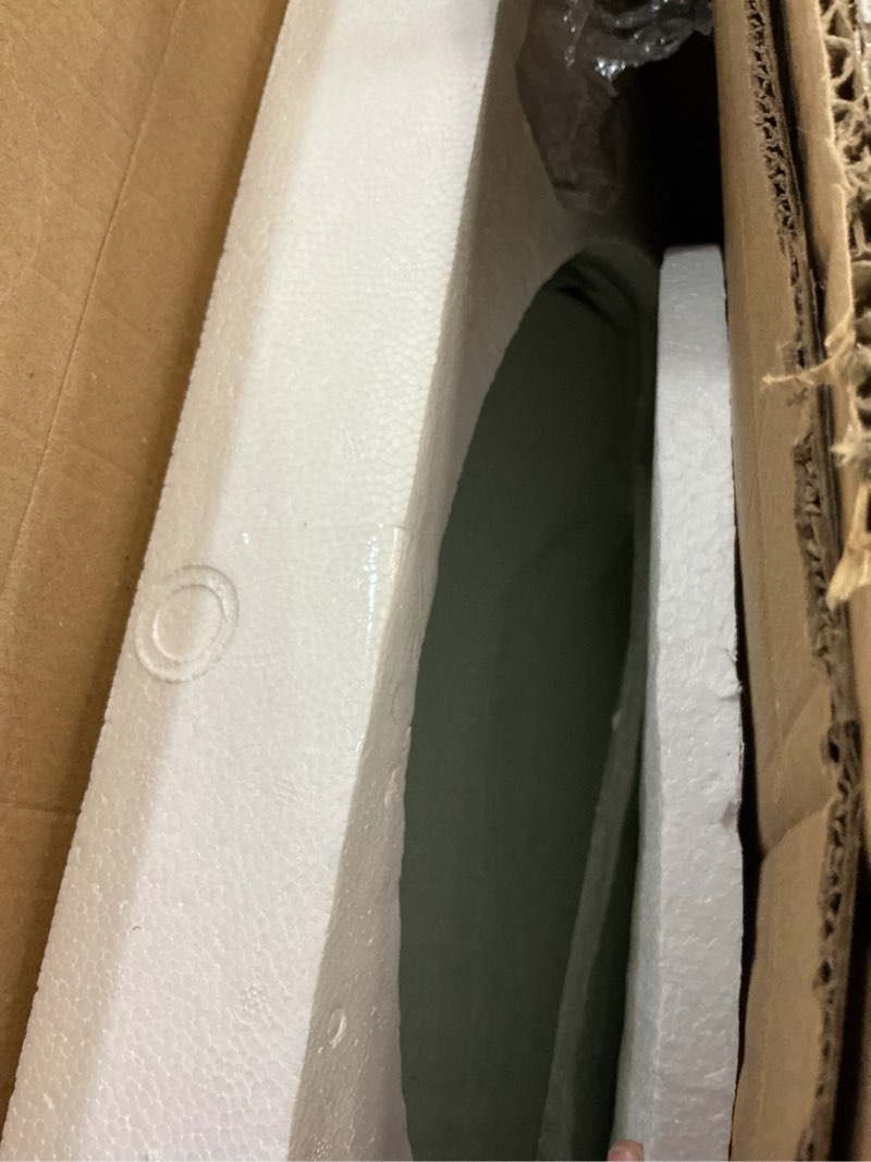 Condition photo showing Good Condition for moen glenshire brushed nickel 26-inch x 22-inch frameless pivoting bathroom mirror, oval tilting wall mounted setup, dn2692bn nickel mirror