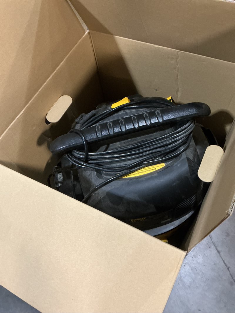 Condition photo showing As Is for dewalt stealthsonic quiet 12-gallon 5.5-hp corded wet/dry shop vacuum with accessories included