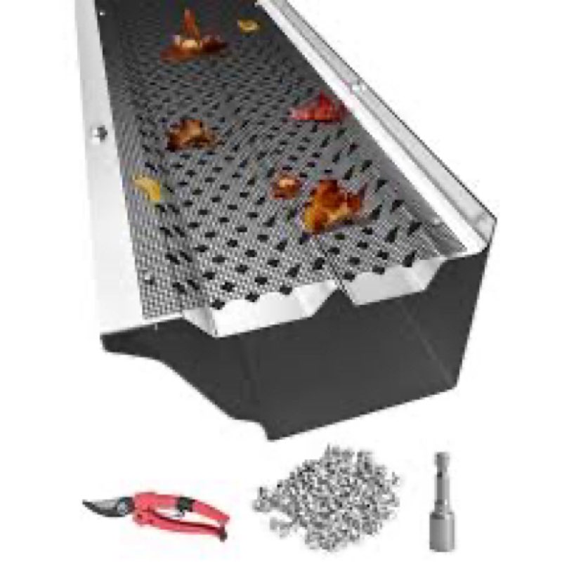 ppolb gutter guards 6inch, aluminum gutter covers with stainless steel mesh, diy 32 pcs 108ft double