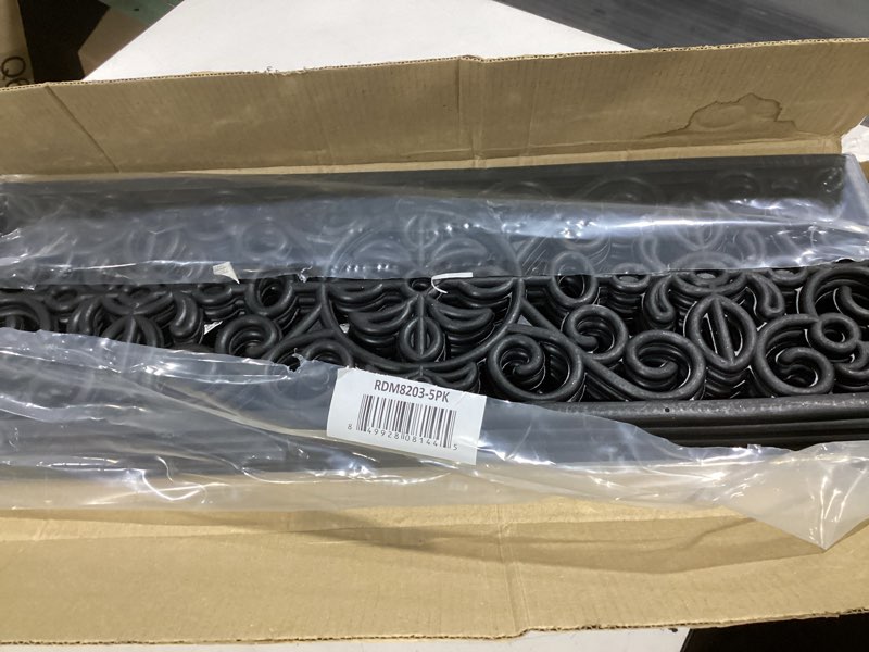 Condition photo showing Good Condition for Ottomanson Outdoor Rubber Stair Treads – Scroll Classic Heavy-Duty Non-Slip Stair Mats – Best Grip on Concrete, Brick & Textured Step – Fastening Recommended for Wooden & RV Steps, Pack of 5 Black Scroll Classic