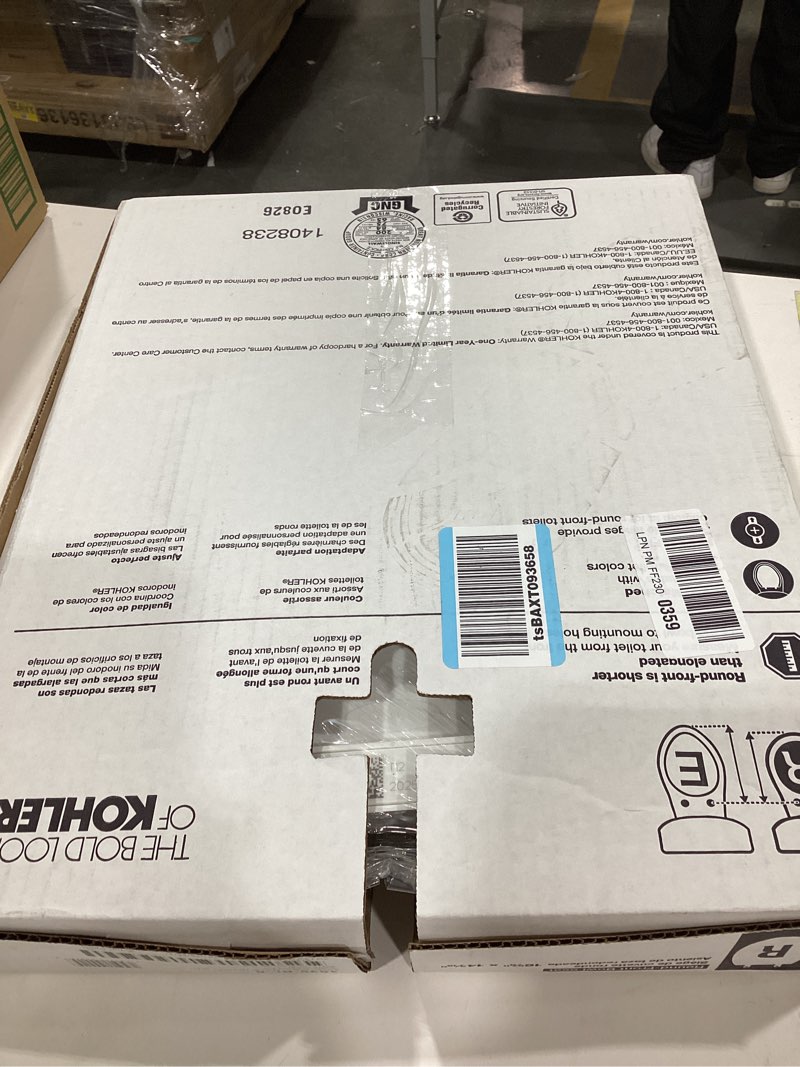 Condition photo showing Good Condition for KOHLER 4639-RL-0 Cachet ReadyLatch Round Toilet Seat Soft Close, White White Round Ready Latch