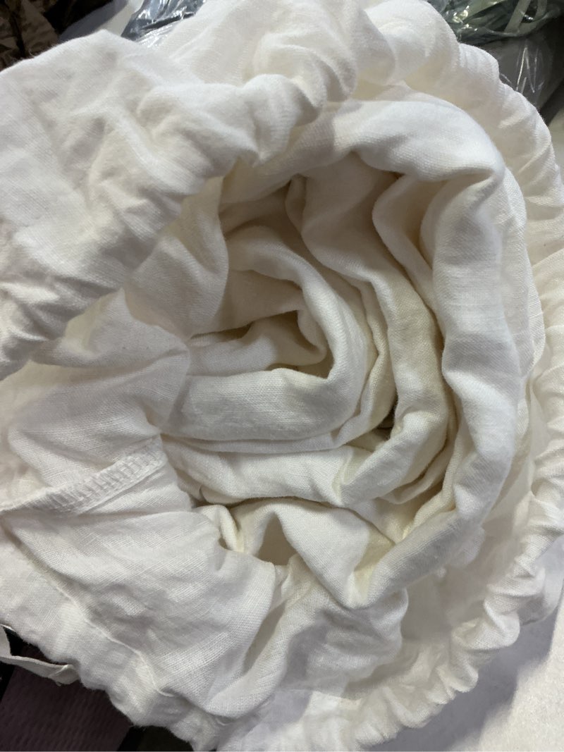 Condition photo showing Good Condition for european linen duvet cover set, full/queen, white