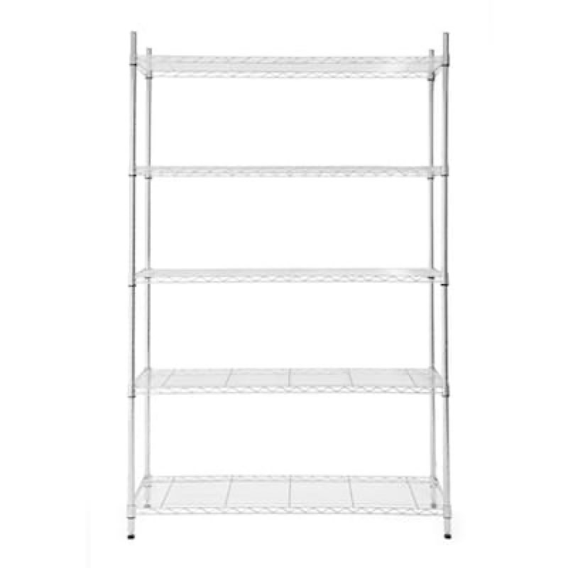 Project Source 47.7-in W x 18-in D x 72-in H 5 -Tier Chrome Metal Wire Utility Shelving Unit