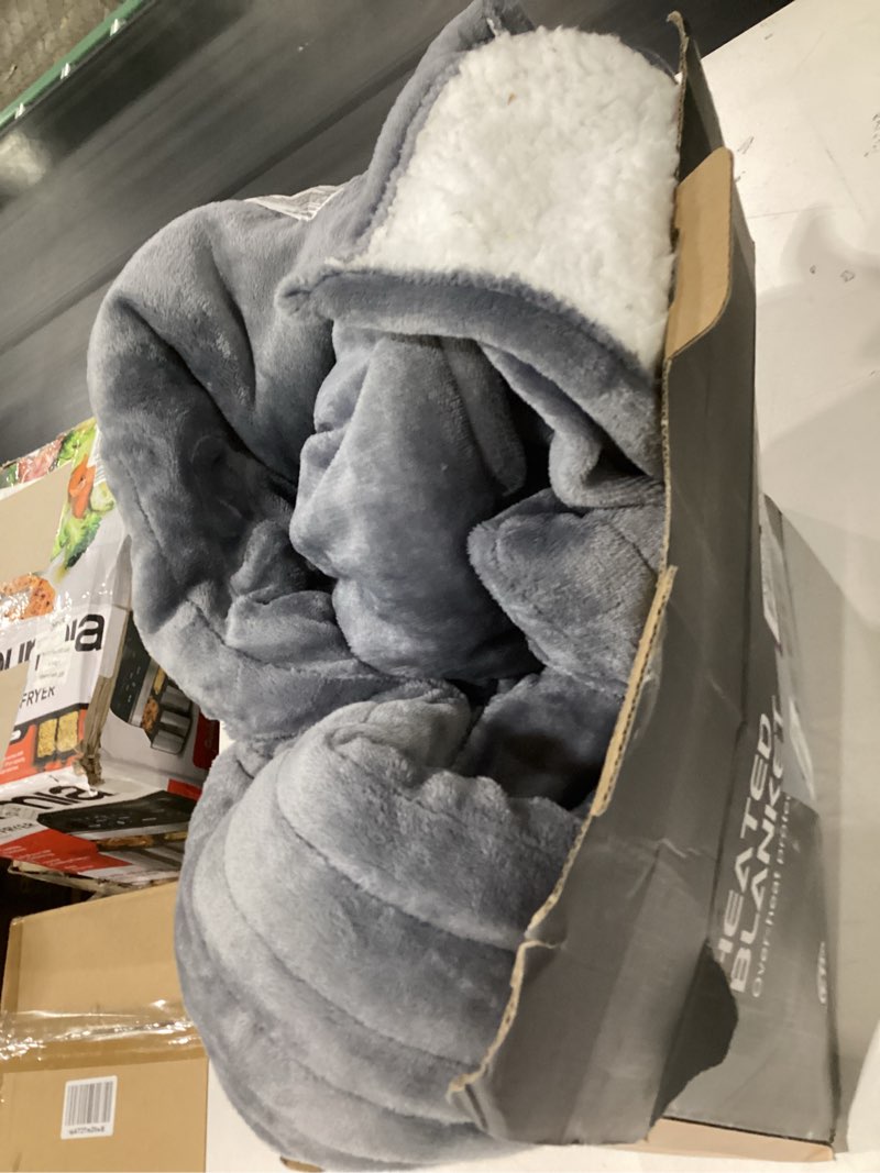 Condition photo showing Good Condition for Heated Electric Blanket Queen Size - 84" x 90" Heating Blanket with Dual Control, 10 Heating Levels & 8 Hours Auto Off, Soft Warm Flannel Blanket, Christmas Birthday Gifts for Senior Grandma Ash Gray Queen