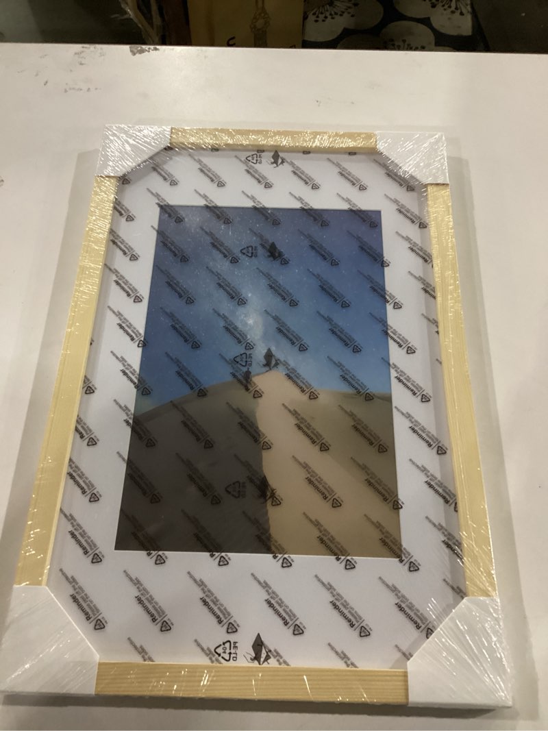 Condition photo showing New/Like New for Similar to ***Fun Memories 12x18 Picture Frame for Wall, Solid Oak Wood 12 by 18 Photo Frames with Real Glass, 12 x 18 Matted Frame for 8x12, Rustic Wooden 12x18 Frames for Wall USA-Sourced Oak Wood 12x18 - 1P