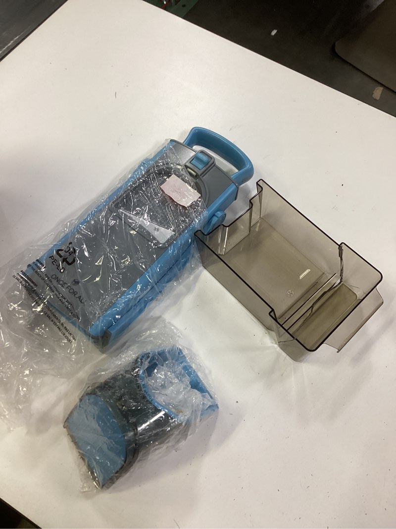 Condition photo showing As Is for ONCE FOR ALL Upgrade Safe Mandoline Slicer Plus, Biger Size, Adjustable Vegetable Food Chopper Potato Fries Cutter, Detachable Blade, Kitchen Chopping Artifact, Gift (SkyBlue) Gray