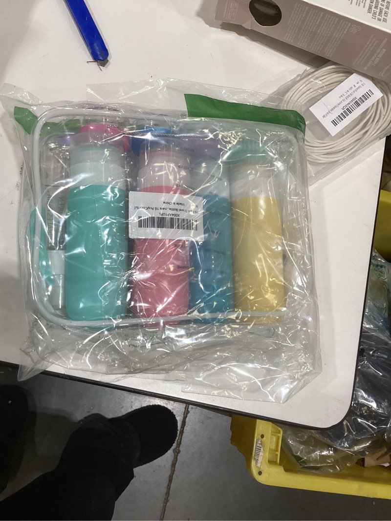 Condition photo showing New/Like New for 16pack Travel Bottles for Toiletries, TSA Approved LeakProof Squeezable Silicone Toiletry Containers for Shampoo, Conditioner, 3oz Portable Refillable Traveling Size Liquid Containers (16Pcs/Colorful)