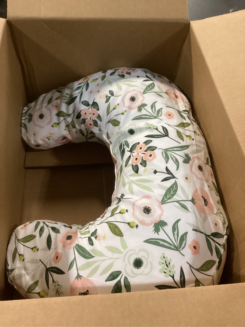 Condition photo showing Good Condition for Boppy Nursing Pillow - Firm, Ergonomic U-Shaped Bottle and Breastfeeding Pillow with High Lift for Comfort and Support, Spacious Surface - Pink Garden Flowers New Nursing Pillow Pink Garden Flowers