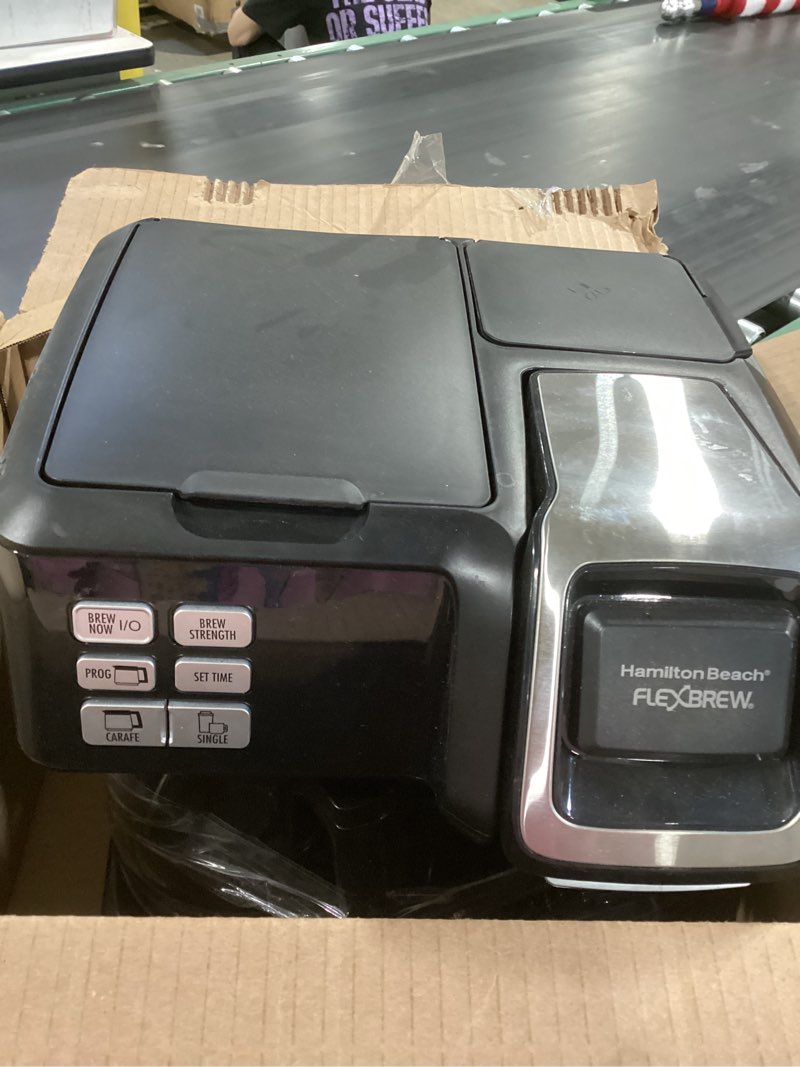 Condition photo showing As Is for hamilton beach flexbrew trio coffee maker
