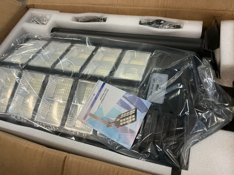 Condition photo showing New/Like New for solar street light 8000w, solar street light outdoor high lumens, solar parking lot lights 6500k, solar lights outdoor motion sensor dusk to dawn for parking lot, 2 pack