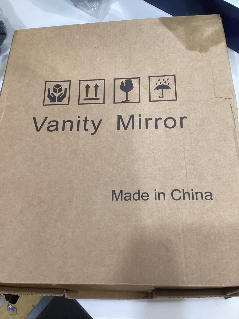 Condition photo showing Good Condition for ROLOVE 8x10 Inch Lighted Vanity Mirror, 3-Color Dimmable LED Lighting & Touch Control, Portable Makeup Mirror with U-Bracket for Travel/Dressing Room (White) White 8"L x 10"W