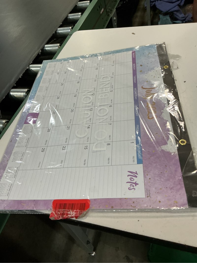 Condition photo showing New/Like New for 2025-2026 desk calendar - large desk calendar 2025-2026, jul.2025 - dec.2026, 22" x 17", corner protectors, large ruled block - multicolor waterink
