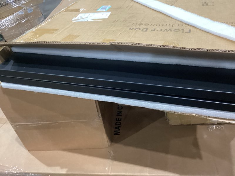 Condition photo showing Good Condition for gsk black metal planter box with led light 30"h×10"w×37.9"l span rectangular flower trough lighting up indoor rectangle insert drainage holes garden plants outdoor separation space garden patio porch black 30"h×10"w×37.9"l