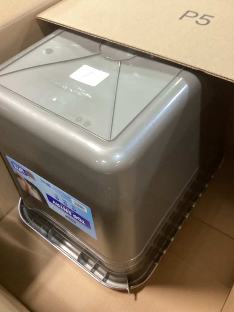 Condition photo showing Good Condition for petmate enclosed cat litter boxes with hinged lid and wide top entry opening, cat litter box enclosure with filter lid, made in usa, scoop not included 1 count (pack of 1) gray