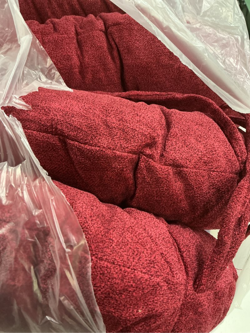 Condition photo showing Good Condition for chair cushions for dining chairs set of 4, tufted textured and non-slip kitchen chair cushions pads with ties, seat cushions for kitchen patio office chairs, wine red 4 wine red