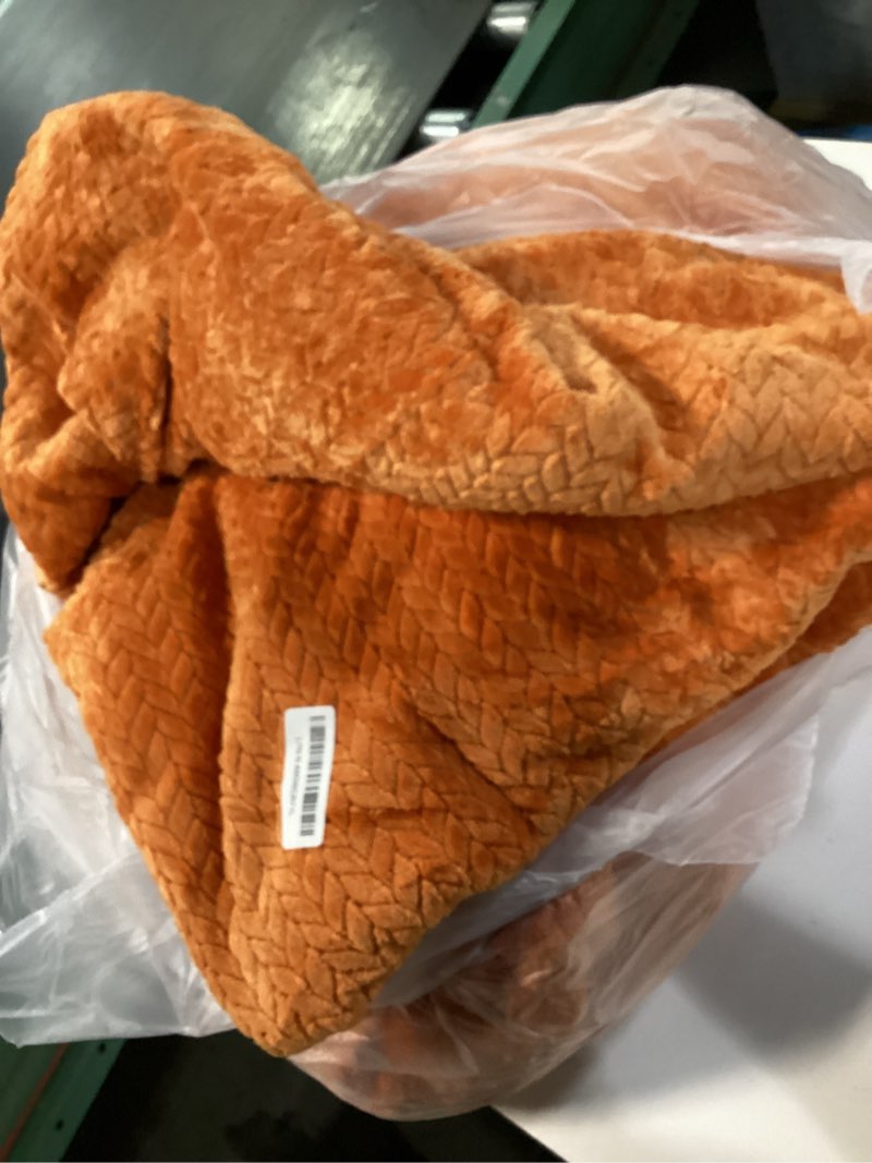 Condition photo showing Good Condition for Flannel Fleece Queen Comforter Set - Furry Burnt Orange Leaves Pattern Faux Fur Bed Set, Winter Ultra Soft Fuzzy Comfort Set, Velvet Bedding Set for Bed with 2 Pillow Cases Burnt Orange Queen(88"x88")
