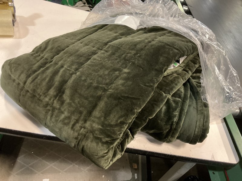 Condition photo showing As Is for cotton velvet quilt full/queen 