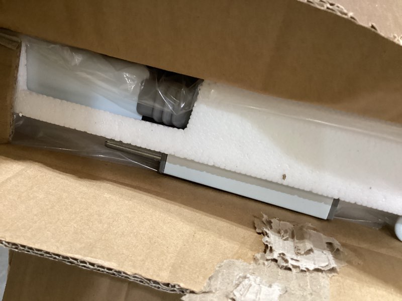 Condition photo showing As Is for regalo safety 36" extra tall baby gate for doorways & bottom of stairs, pressure mount, toddlers & pets, 6-24 months, tested & safe for 30 years, american designed, american owned white 29-36.5"w x 36"h