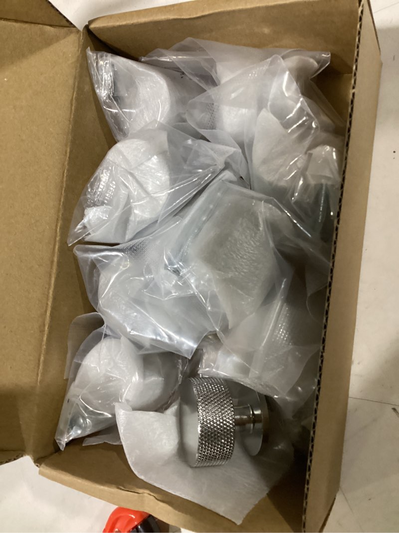 Condition photo showing New/Like New for Alzassbg 10 Pack Brushed Satin Nickel Cabinet Knobs, 1.2 Inch Diameter Knurled Round Kitchen Knobs f