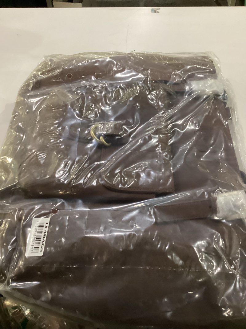 Condition photo showing New/Like New for LEABAGS Verona Shopper I Genuine buffalo leather handbag for women, vintage look I Laptop up to 15 inches I Shoulder bag Muscat Brown - Suede