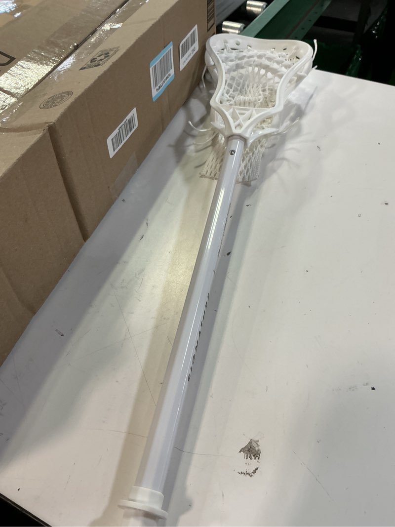 Condition photo showing As Is for signature starter stick - 28" or 19.5" - the best starter stick for kids - pro strung pocket, lightweight plastic shaft, play ready lacrosse stick, for entry level first time player 28”