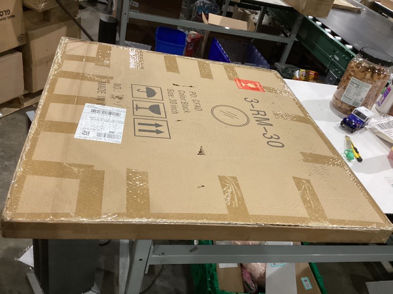 Condition photo showing New/Like New for Growsun 30 inch Wall Round Mirror, Large Wall Mounted Circle Mirror Black Metal Frame for Bathroom, Entry, Dining Room, & Living Room Black 30"L x 30"W