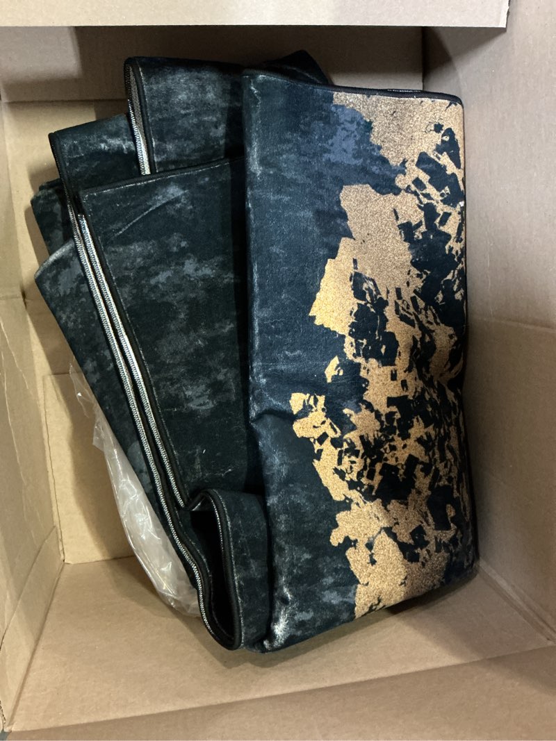 Condition photo showing Good Condition for releany washable area rugs 8'x10' non-slip modern abstract soft for living room entryway bedroom kitchen, print pattern, dark black gold black/gold 8' x 10' (rectangular)