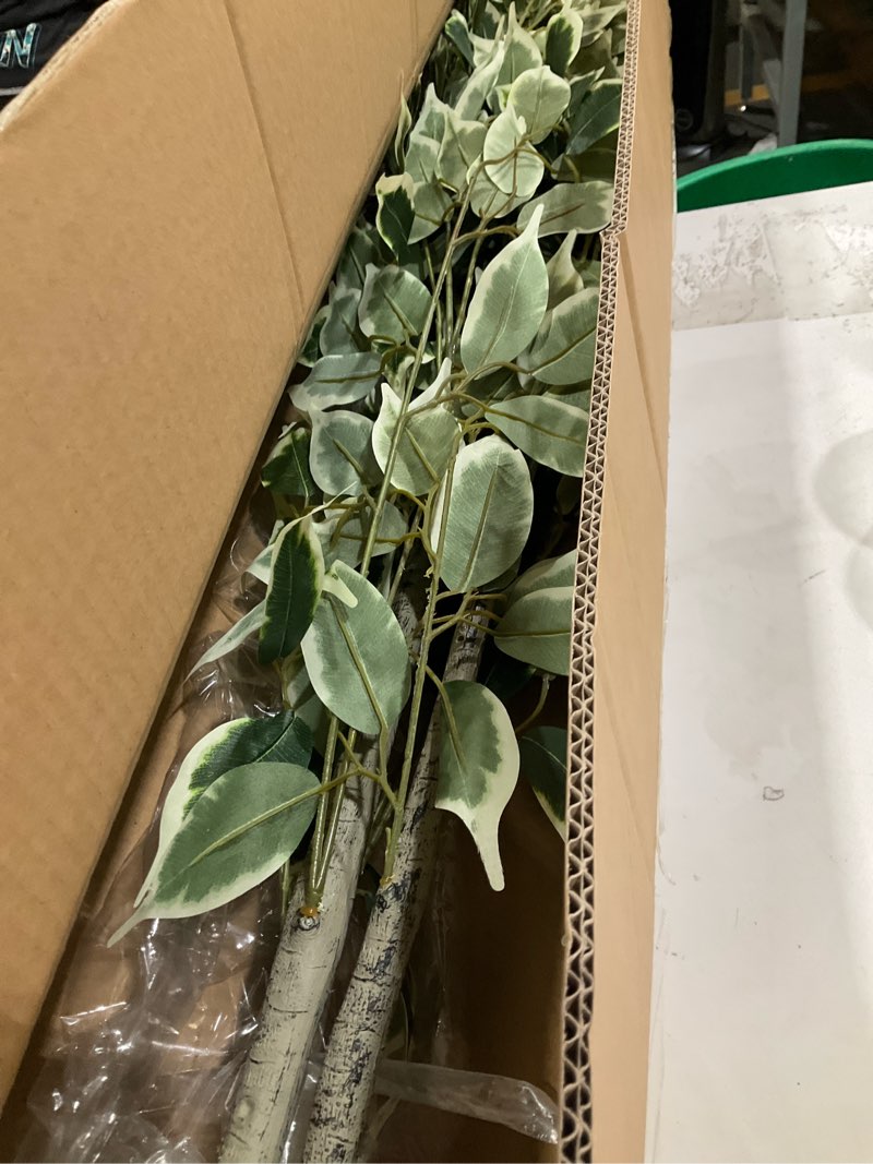 Condition photo showing New/Like New for artificial ficus tree - 4 ft tall silk fake tree with pot - lifelike foliage & branches for indoor/outdoor decor