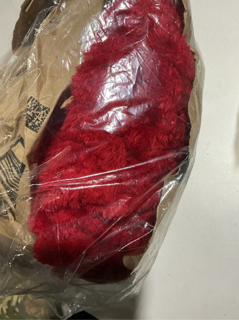 Condition photo showing As Is for Red Throw Blanket 50"×60" inches Gifts for Mom Fuzzy 3D Jacquard Decorative Flannel Fleece Super Soft Plush Cozy Blanket for Couch Sofa Chair Lightweight 50"×60” Red