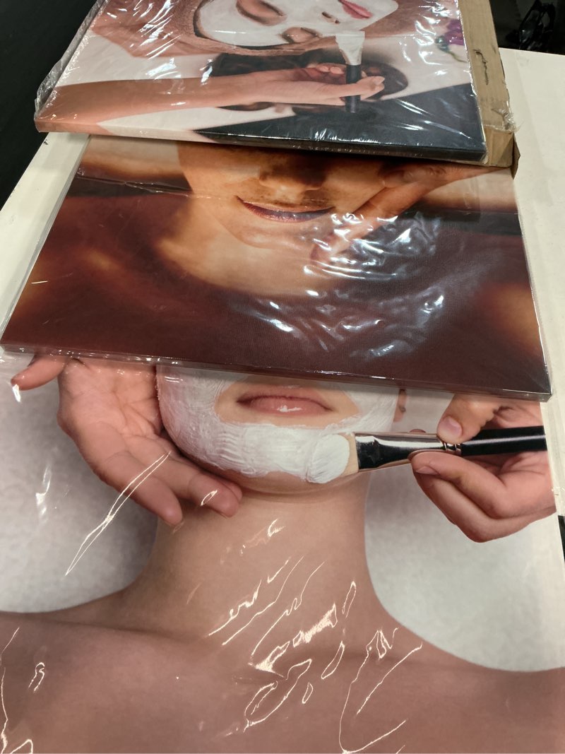 Condition photo showing New/Like New for arnlrdya spa health beauty wall art facial massage canvas prints wall decor facial care picture painting for spa salon beauty studio decoration poster framed ready to hang(60''wx28''h) 60"l x 28"w artwork-17