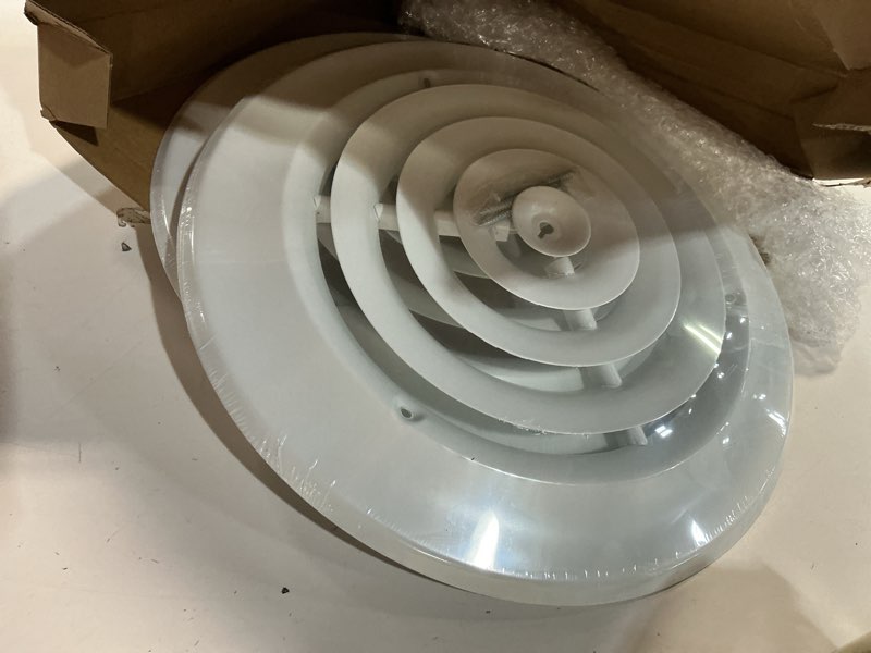 Condition photo showing New/Like New for therwen 2 pieces 8 inch round diffuser hvac round ceiling vent cover replacement vent diffuser with screws to install fitting in duct outer dimensions 11-15/16"