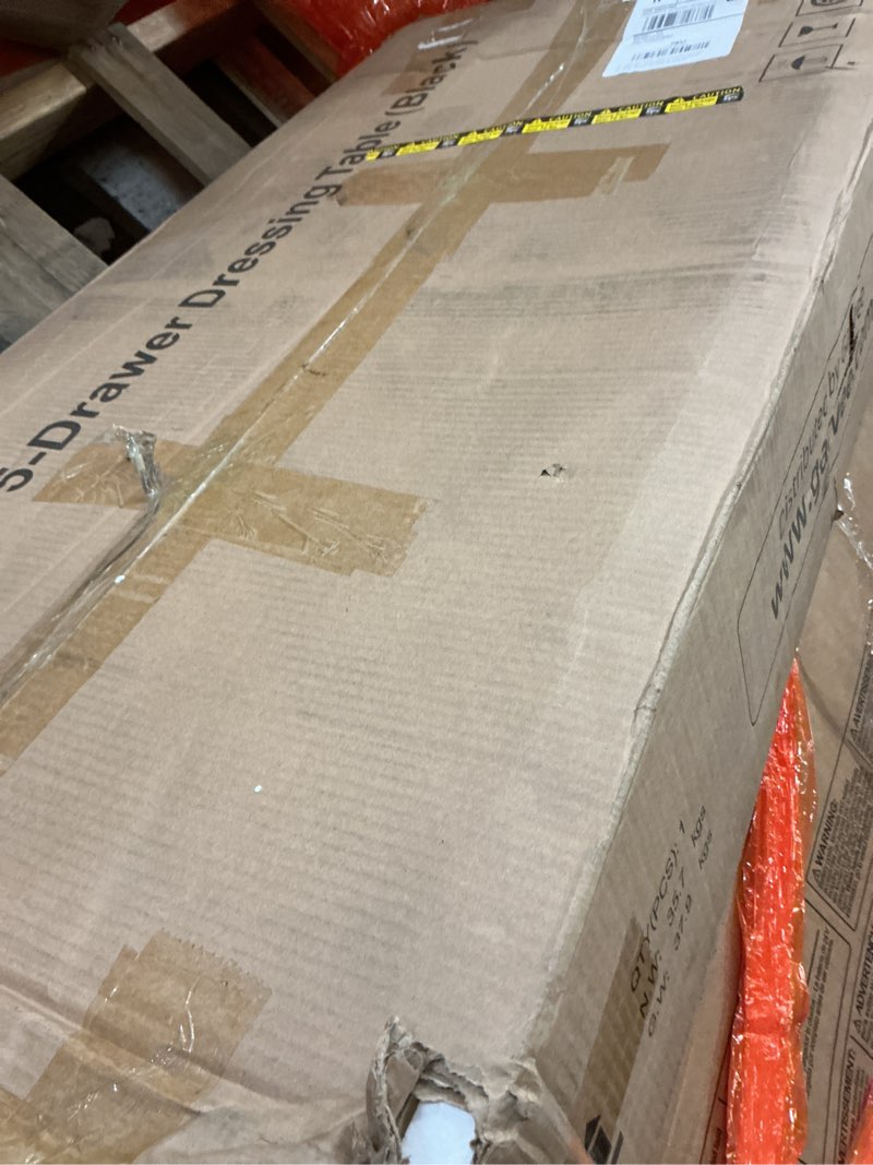 Condition photo showing Good Condition for IDEALHOUSE Vanity Desk with Mirror and Lights, 49.2”H Makeup Vanity with 3 Color Lights and Adjustable Brightness, Bedroom Vanity Table with 5 Drawers, Black Black 5-Drawer?55.9"Lx15.7"Wx49.2"H?