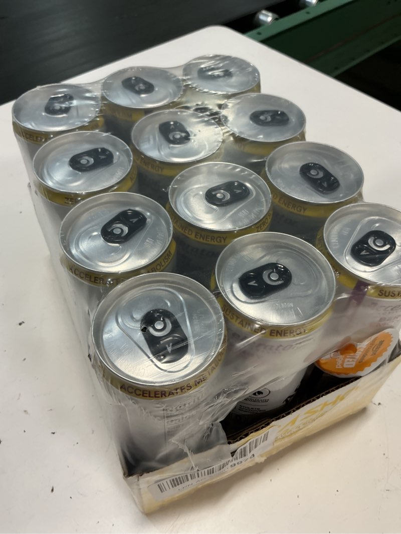 Condition photo showing Good Condition for bbd; 06/2026 accelerator energy drink, berry lemonade 12oz can (12 pack), zero sugar, sustained energy from 100% natural caffeine (200mg from green coffee bean & green tea extract) berry lemonade 12 fl oz (12 pack)