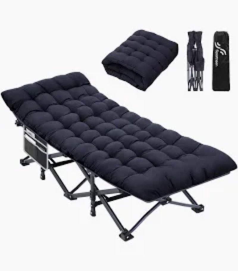 sportneer camping cot: 1200d double layer oxford camping cots for adults - heavy-duty foldable cots 