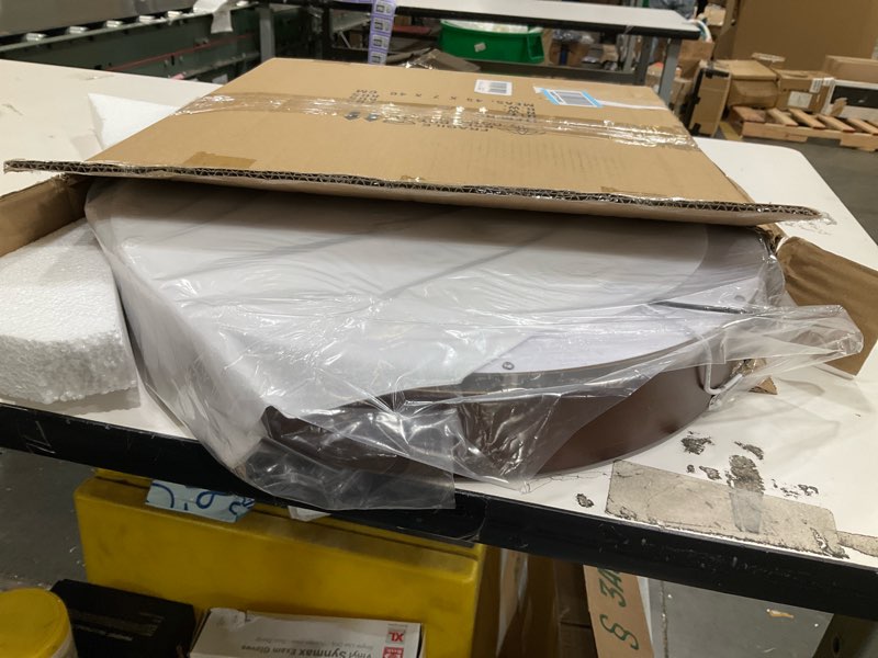 Condition photo showing Good Condition for 15IN 42W LED Flush Mount Ceiling Light Dimmable with Remote, 2700K-5000K Modern Farmhouse Oak Wood Grain Ceiling Light for Kitchen Bedroom Hallway Living Room Oak Wood 15 in