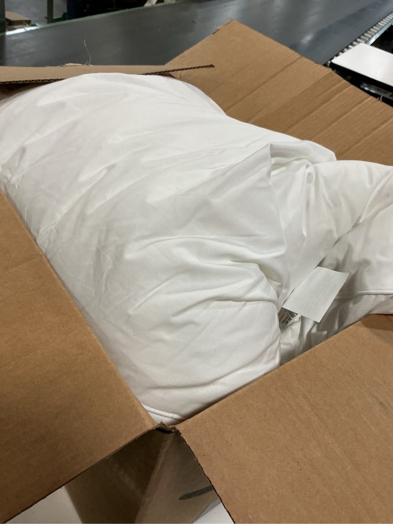 Condition photo showing As Is for Farm to Home 100% Organic Cotton Down Alternative Pillow King Size Set of 2 Packs, Luxury Hotel Collection Bedding Pillow Medium Soft for Back, Stomach or Side Sleepers, White/Queen/2 Pack, 20"X36"