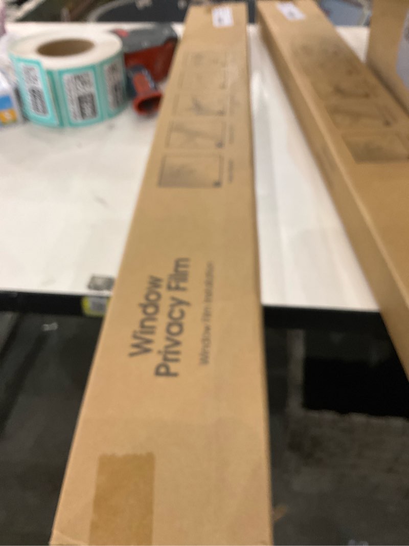 Condition photo showing Good Condition for Windimiley Window Privacy Film Frosted Glass Static Cling Black Lattice Bathroom Decorative Sticker Heat Control Uv Sun Blocking Opaque Vinyl Non-Adhesive Removable Door Covering, 35.4x157.5In, Pure 35.4 Inch x 13.1 Feet Pure