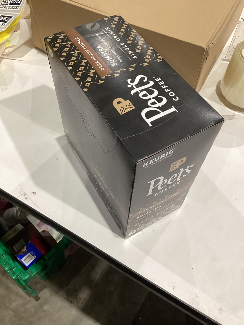 Condition photo showing New/Like New for Peet's Coffee, Dark Roast Single Serve Coffee Pods - Single Origin Sumatra 32 Count (1 Box of 32 Pods) Single Origin Sumatra 32 Count (Pack of 1)