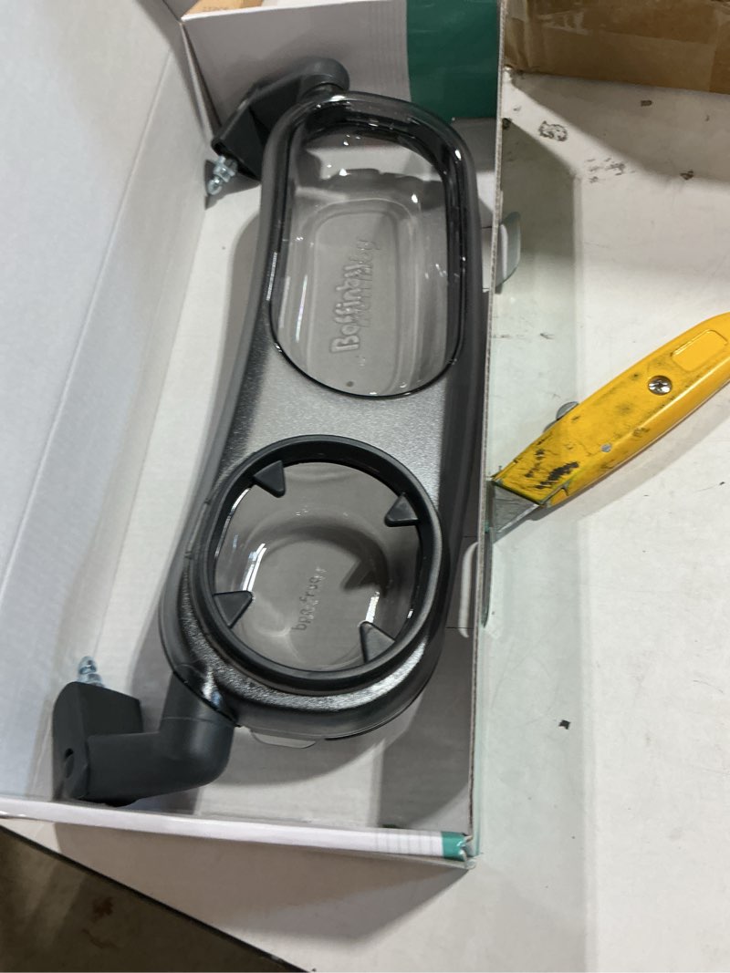 Condition photo showing Good Condition for snack tray fits for uppababy vista/vista v2/vista v3/cruz/cruz v2/ rumbleseat/rumbleseat v2, stroller tray with cup holder & recessed bowl, dishwasher safe, quick attachment, folds with stroller, grey