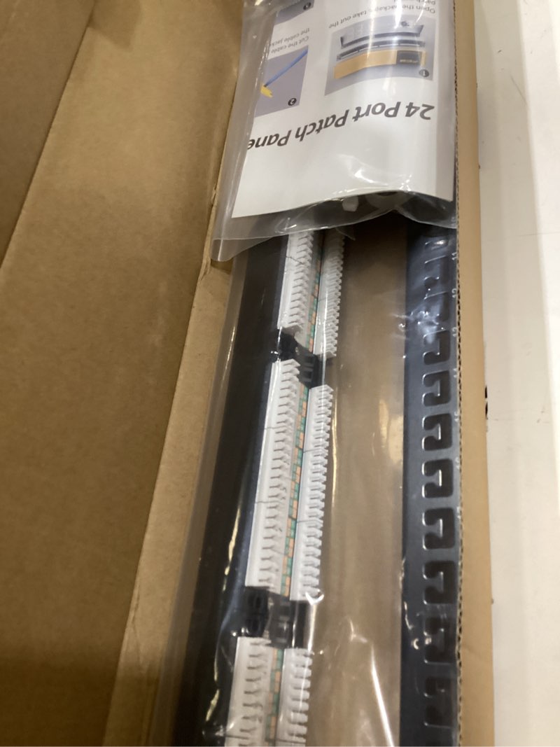 Condition photo showing As Is for FGB 24-Port Cat6 Patch Panel, 1U 19" Rackmount or Wall Mount RJ45 Ethernet Patch Panel for Gigabit Networks Cat6 - 24 Port