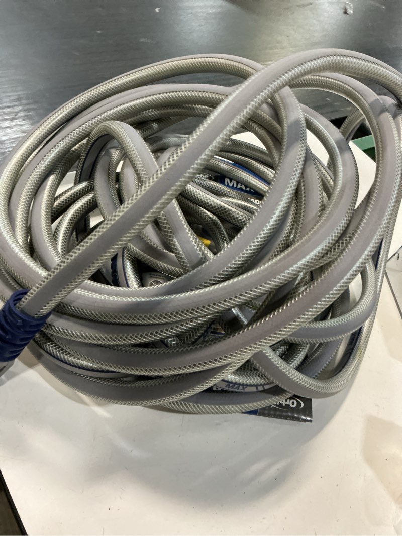Condition photo showing As Is for orbit max 5/8-in x 50-ft heavy -duty kink free hybrid polymer gray hose