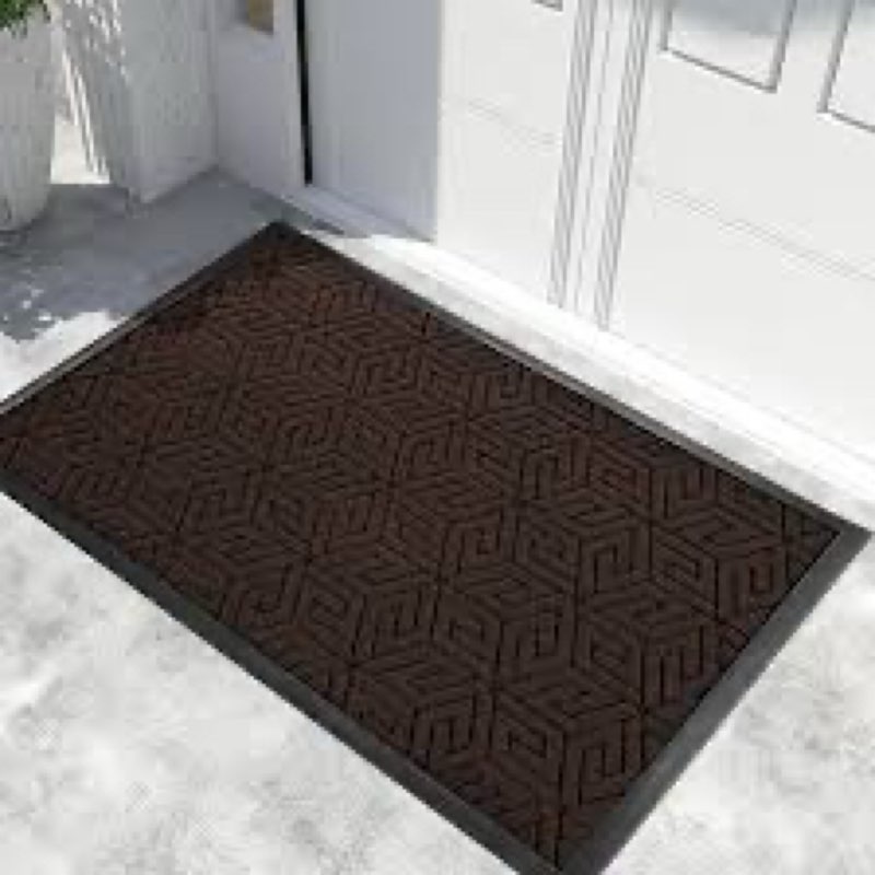 Yimobra Doormat Outdoor Indoor Entrance 47 × 32, All-Season All-Weather Front Door Mat, 100% Waterproof Welcome Matt for Floor Garage Outside Entry, Stain and Fade Resistant 