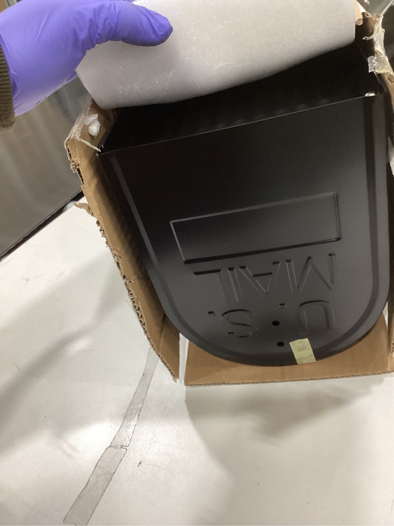 Condition photo showing Good Condition for Black Metal Mailboxes for Outside Post Mount, Standard Mail Box, Galvanized Steel Heavy Duty Mailbox, Medium Capacity, 19 x 8.7 x 6.7 inches